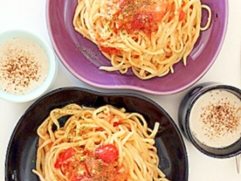 簡単超おいしい【トマトとゴルゴンゾーラのパスタ】